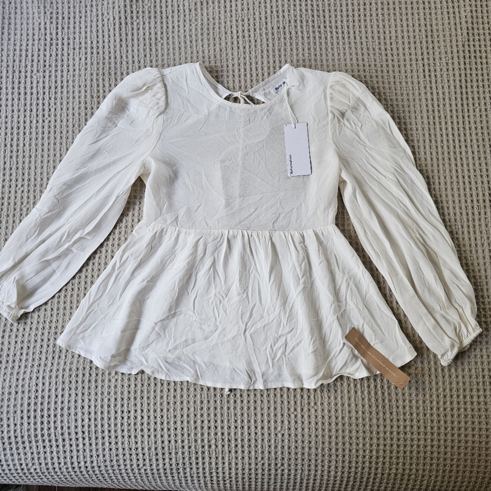 Reformation Cream Sleeveless Top